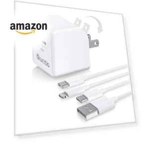Foldable 15W Dual Port USB Wall Charger with 6FT Cable — Chargers, Quntis