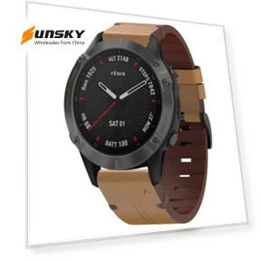 Leather Steel Buckle Watch Band — Watch Accessories, Garmin