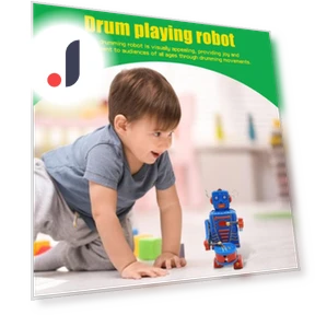 Vintage Wind-Up Robot Drummer Toy — , Fungogo