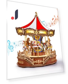 3D Puzzle Wooden LED-lit Musical Box — Educational, AniWorld