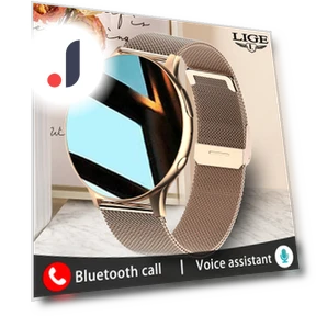 Женские умные часы Bluetooth Call спортивные водонепроницаемые — Умные часы, LIGE