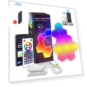 Hexagon Lights RGBIC Music Sync Indoor Smart Wall Lamp — Creative Lighting Solutions, Build My Home