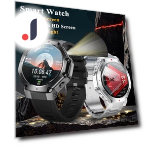 Outdoor Smart Watch with Flashlight, Compass, GPS Tracker, Health Monitor — Smartwatches, KEYSION