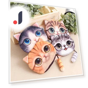 3D Cat Head Plush Coin Purse with Tail — Pillows, AI Supermarket