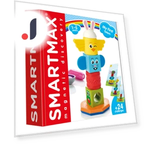 Магнитная игрушка для малышей тотем с животным и карточкой с заданиями — Конструкторы, Smart Max