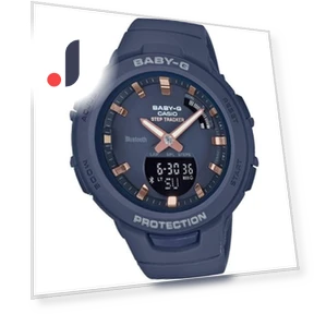 Baby-G BSA-B100-2AJF [G-SQUAD Steptracker Bluetooth 2018SS 2H Combination Gray] Круглые часы — Умные часы, Casio