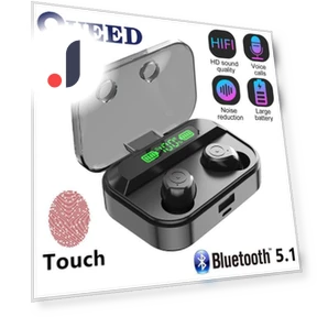 Беспроводная Bluetooth-гарнитура с двумя наушниками TWS и сенсорным дисплеем — Наушники, QUEED