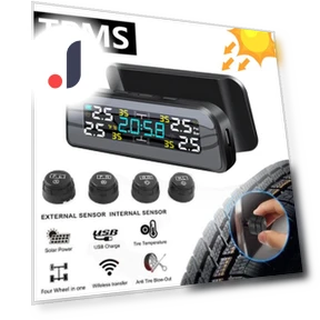 Умная автомобильная система контроля давления в шинах TPMS с солнечными цифровыми часами — Датчики давления в шинах, Home Of Auto Parts