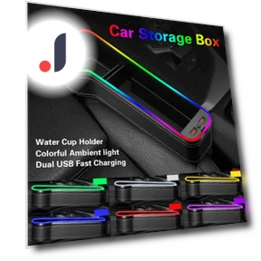 Автомобильный ящик для хранения с RGB подсветкой и USB-зарядкой — Аксессуары для автомобилей, Auto Parts Decorate