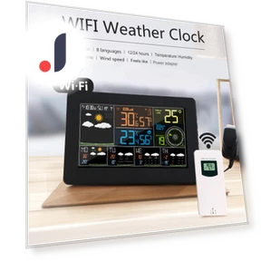 Многофункциональная цветная метеостанция с Wi-Fi — Комнатные термометры, Clock-Mall