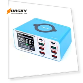 Multifunctional Smart Digital Display 8 Port Fast Charger — Chargers, RELIFE