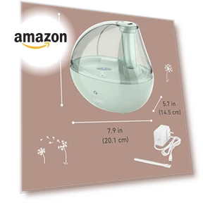 Ultrasonic Cool Mist Humidifier & Soft Glow Night Light — Air Moisturizers, Pure Enrichment