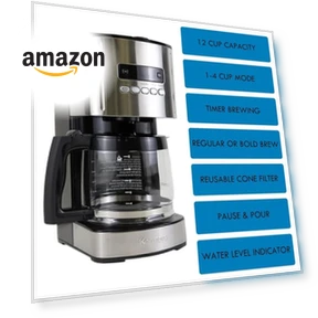 Drip Coffee Maker - 12 Cup Programmable Cafe Machine — Coffee Makers, Kenmore