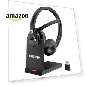 Wireless Headset with AI Noise Cancelling Microphone — Headsets, awatrue
