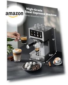20 Bar Espresso Machine with Automatic Milk Frother — Coffee & Espresso Combos, AIRMSEN