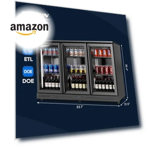 Commercial Back Bar Cooler with 3 Doors — Drink Coolers, ROVSUN