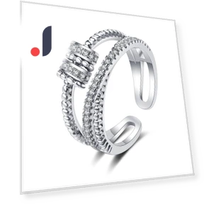 Smart Silver Ring with Rotating Diamond — Smart Rings, Polaris star