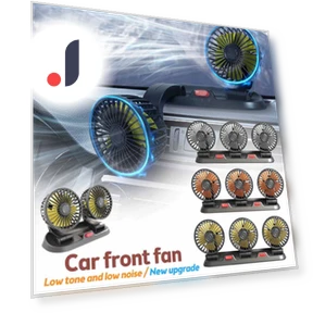 Car Fan with 3 Adjustable Heads — Portable Cooling Solutions, HOME-Auto-001