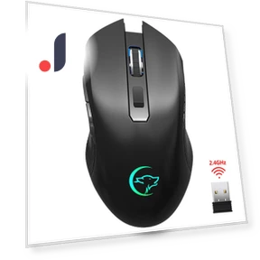 Wireless Mouse 2.4GHz Rechargeable Silent Ergonomic Mouse with Colorful Light Effect — Computer Mice, Chic Interiors