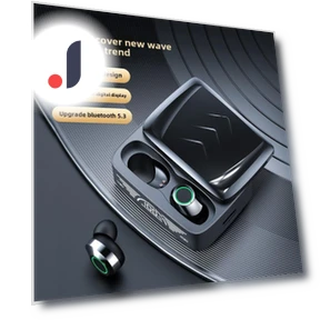Wireless Bluetooth Earbuds with Digital Display — In-Ear Headphones, QUEED