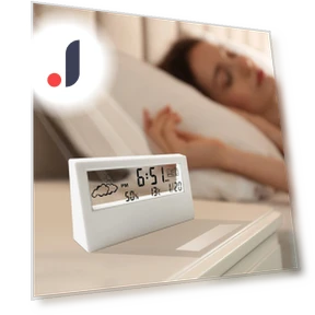 Electric Desktop Alarm Clock with Calendar, Temperature and Humidity Gauge — Alarms & Clocks, Actually lighting