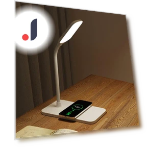LED Desk Lamp with Wireless Charger and USB Port — Desk & Table Lighting, DC-HOME Textile