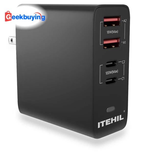 100W Smart Fast Charger USB-C PD Wall Charger 4 Ports — USB Hubs, ITEHIL