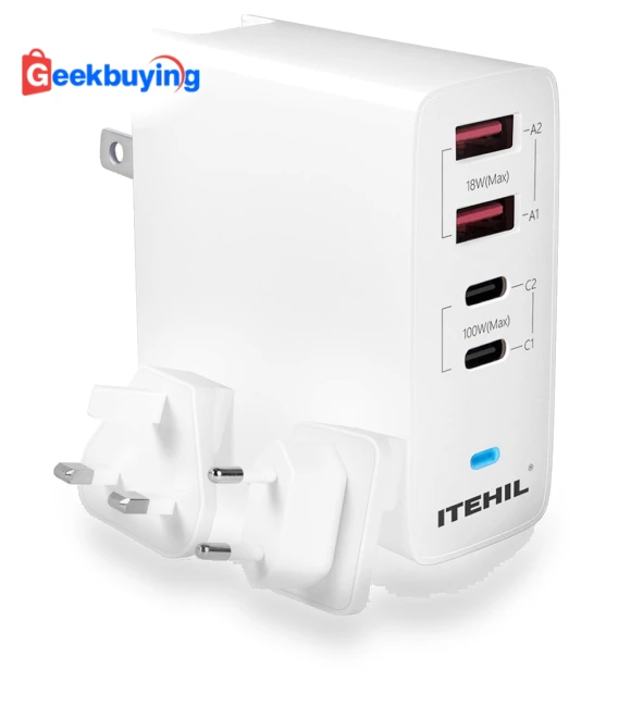 100W Smart Fast Charger USB-C PD Wall Charger 4 Ports — Charging Solutions, ITEHIL