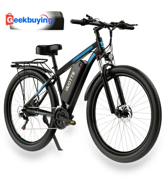 Electric Bike 750W Mountain Bike Dual Batteries Shimano Gear Smart APP — E-Bikes, DUOTTS