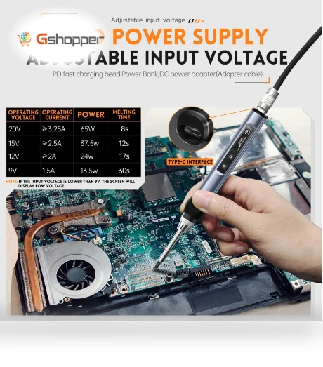 Digital PD65W Soldering Iron with Temperature Control — 3D Printing Tools by FNIRSI