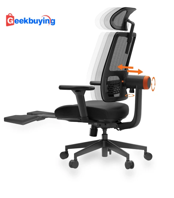 Ergonomic Chair with Footrest, Auto-Following Backrest, Adaptive Lower Back Support — Desk Chairs, NEWTRAL