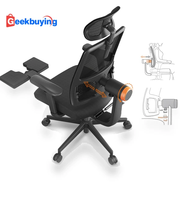 Ergonomic Chair with Footrest, Auto-Following Backrest, Adaptive Lower Back Support — Back & Seat Cushions, NEWTRAL