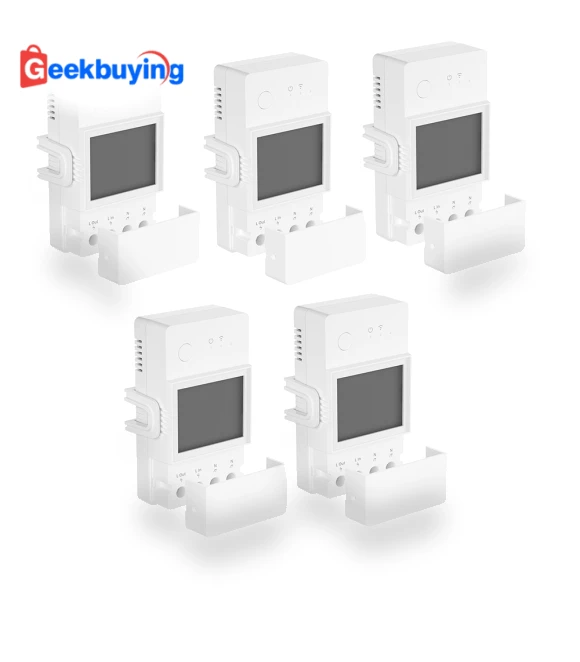 5PCS Smart Power Meter Switch with LCD Screen and App Control — Power Management, Sonoff