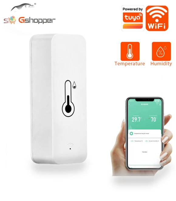 Smart WiFi Temperature and Humidity Detector — Home Climate Control, Tuya