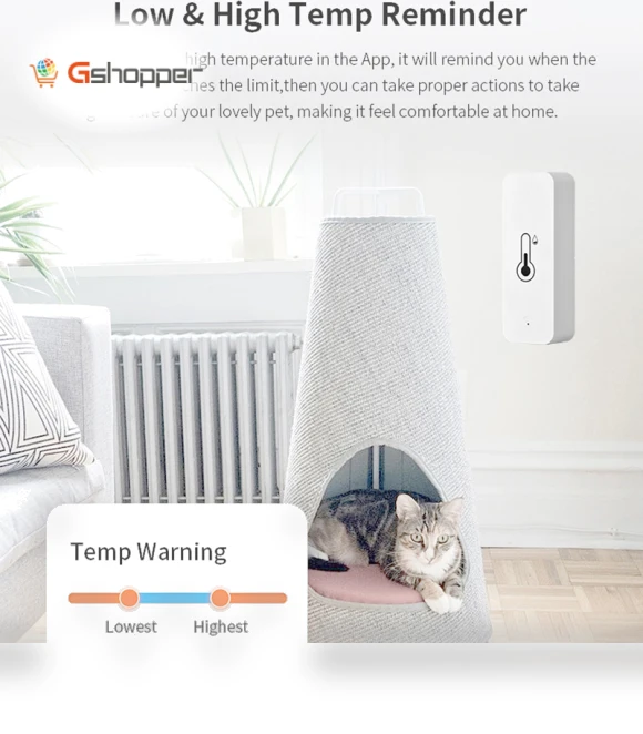 Smart WiFi Temperature and Humidity Detector — Home Climate Control, Tuya