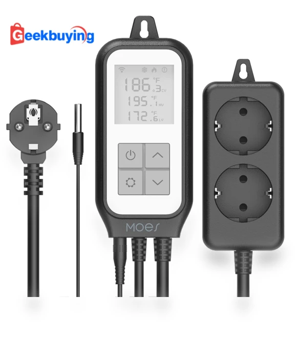 WiFi Smart Digital Temperature Socket Thermostat with LCD Display — Home Climate Control, MoesHouse