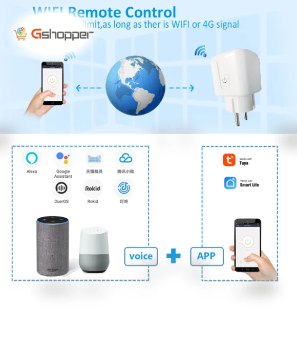 Smart Plug with Energy Monitoring, Works with Alexa and Google Assistant — Smart Home Modules, Tuya