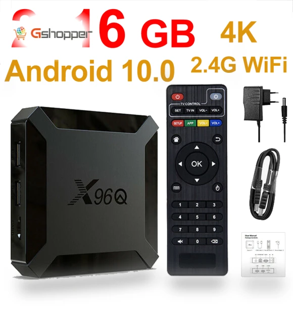 Android 10.0 Smart TV Box with WiFi — Ultra HD Media Players, X96