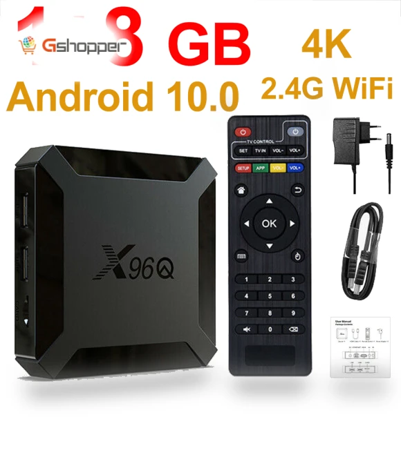 Android 10.0 Smart TV Box with WiFi — Ultra HD Media Players, X96