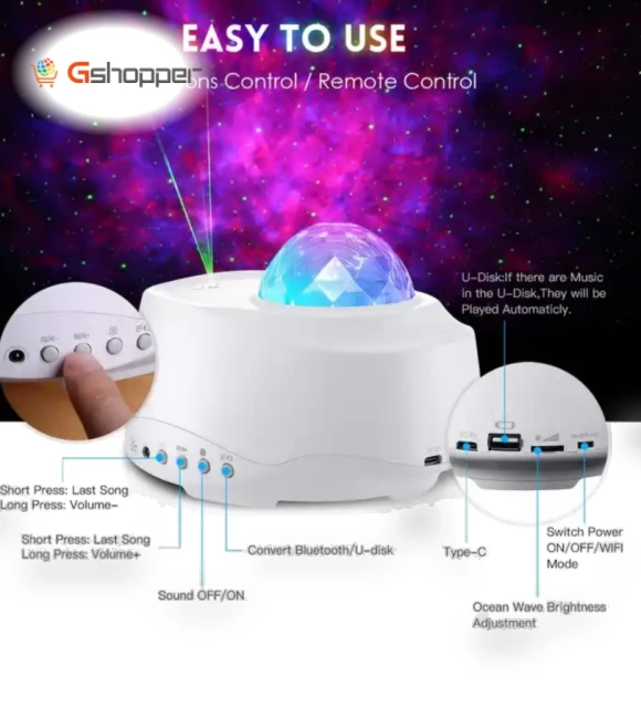 Smart WiFi Galaxy Projector with Nebula Star Effects — Projectors