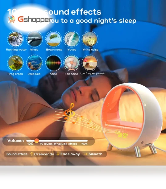 Sunset Wake-Up Light with Bluetooth Speaker — Alarms