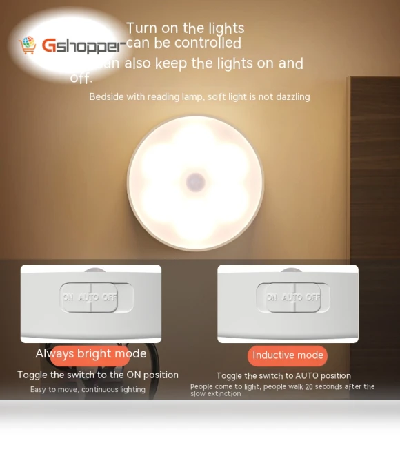 Wireless LED Bedside Night Light — Smart Home