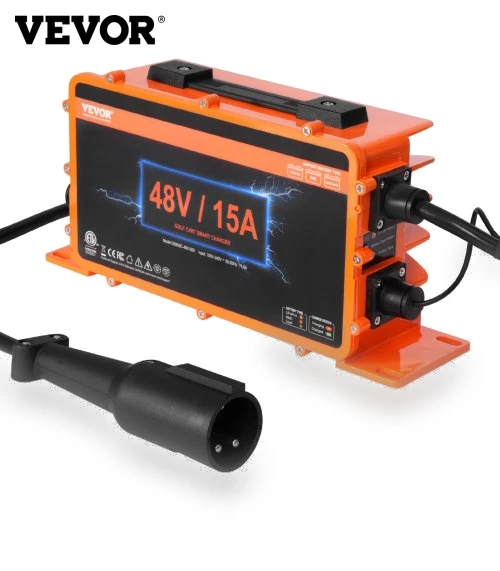 48V 15A Golf Cart Battery Charger with 3-Pin Round Connector — Chargers by VEVOR