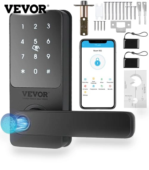 5-in-1 Smart Door Lock with Fingerprint & Keypad — Smart Locks by VEVOR