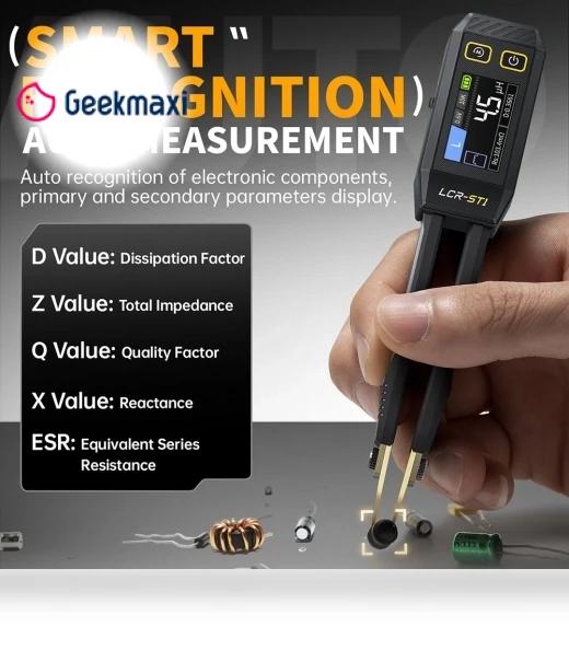 Mini Smart Tweezer LCR/ESR Meter with Multiple Test Frequencies — 3D Printing Tools by FNIRSI