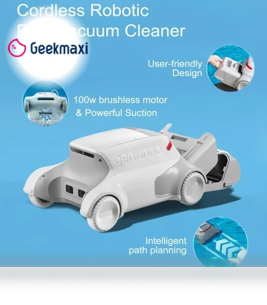 P1 Cordless Robotic Pool Vacuum Cleaner — Cleaning by Genkinno