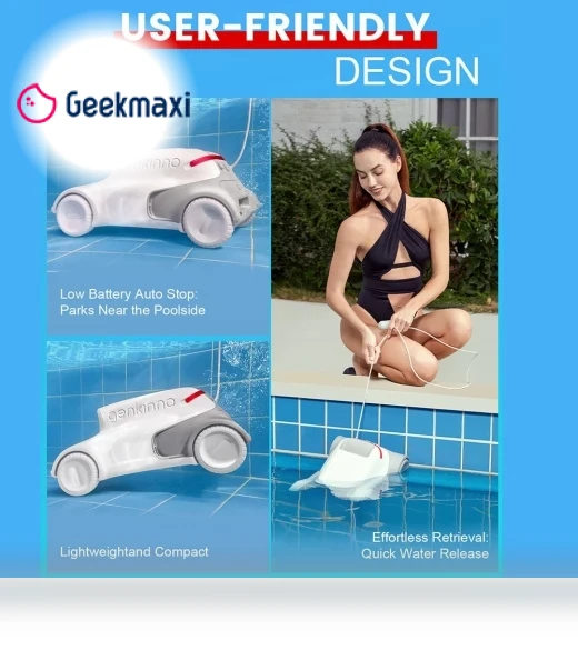 P1 Cordless Robotic Pool Vacuum Cleaner — Cleaning by Genkinno