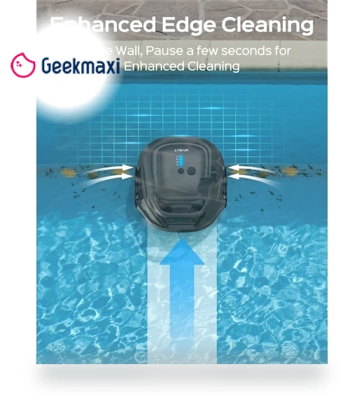 Cordless Pool Robot Vacuum, Double Filters, 120min Runtime, 2.5H Fast Charging — Automated Pool Maintenance, WYBOT