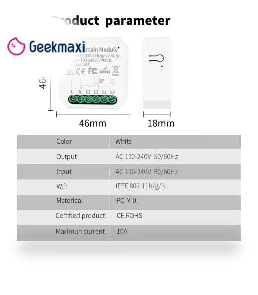 Smart Switch Controller for Curtains with WiFi — Smart Home