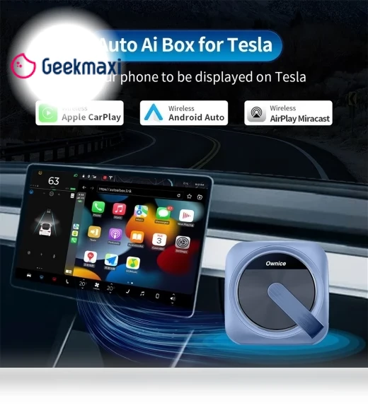 T3 Wireless Auto AI Box for Tesla — CarPlay Adapters by Ownice